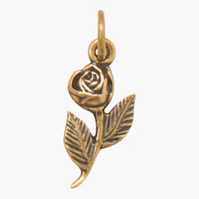 Rose with Stem Gold Charm
