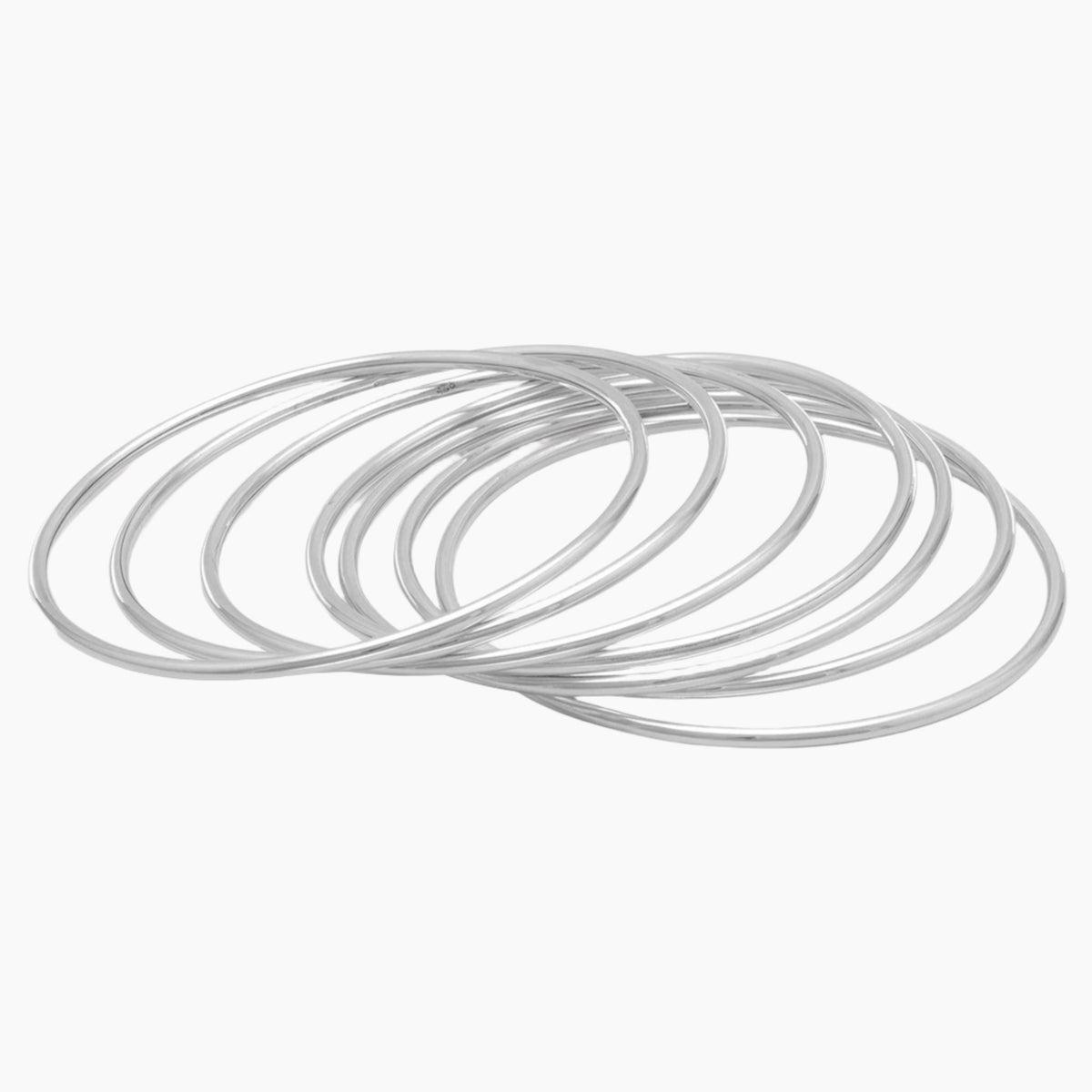 Round Stackable Bangle Bracelet Set Offset