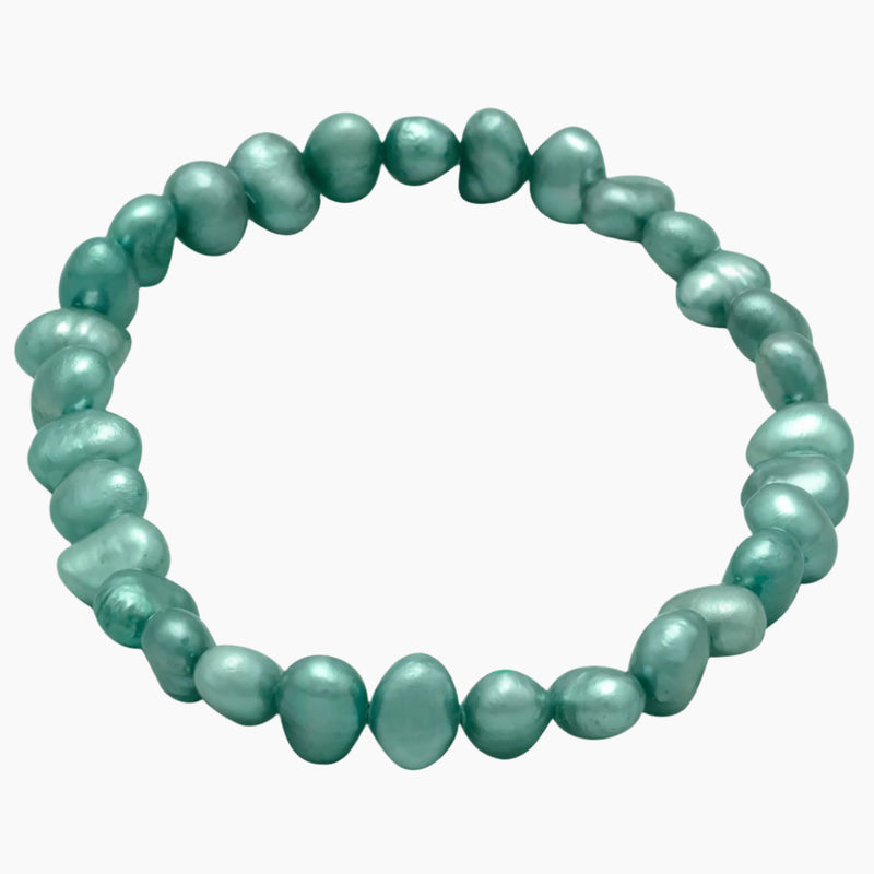 Sage Freshwater Pearl Stretch Bracelet