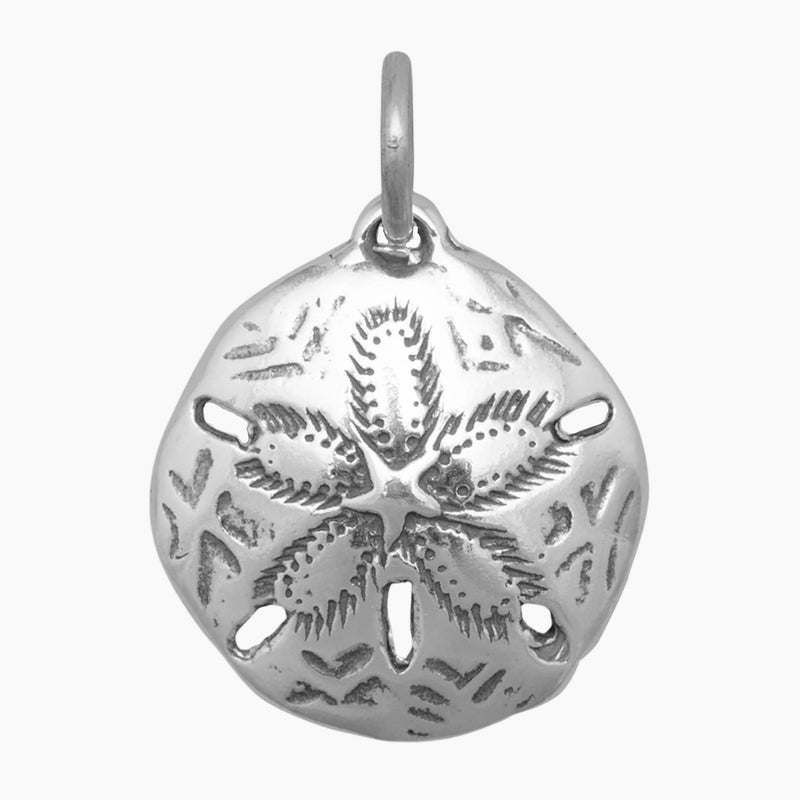 Sand Dollar Oxidized Charm