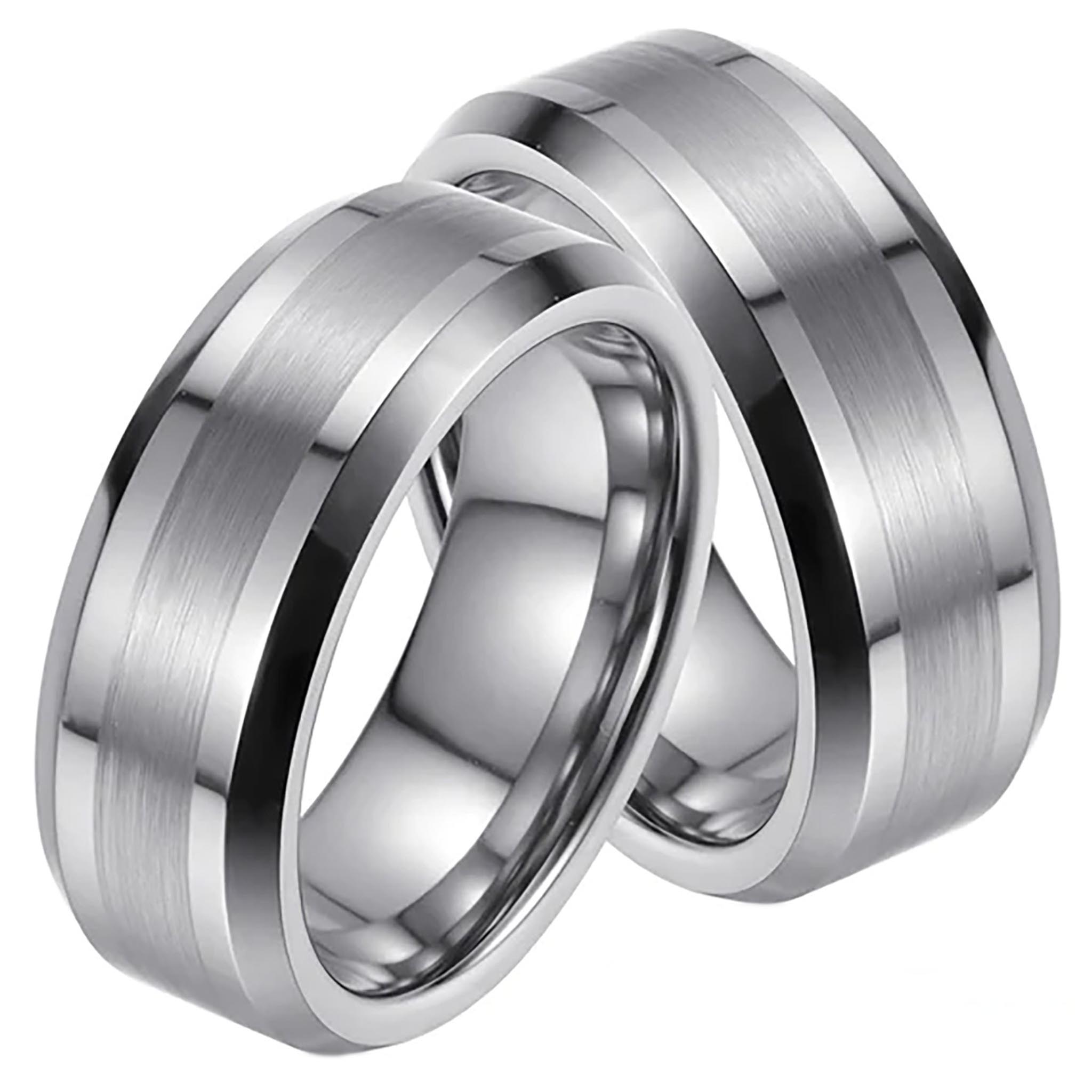 Satin Band Silver Tungsten Ring Example