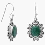 Scroll Design Dyed Beryl Earrings