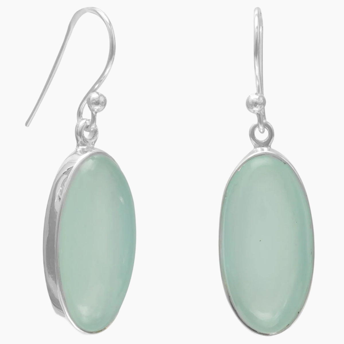 Sea Green Chalcedony Drop Earrings