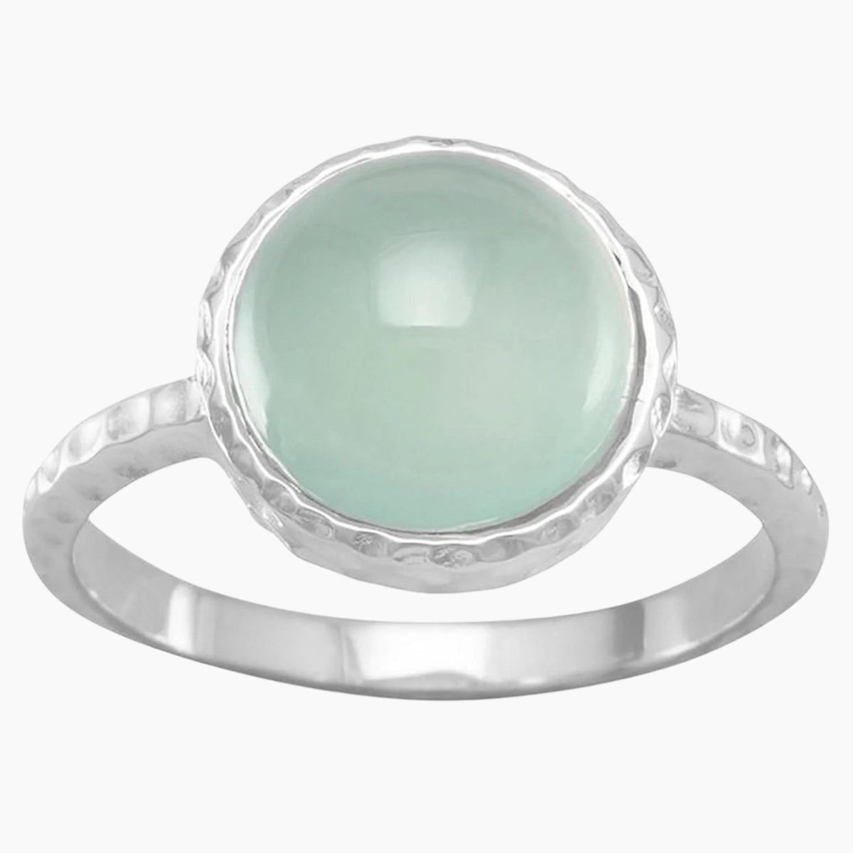 Sea Green Chalcedony Textured Ring