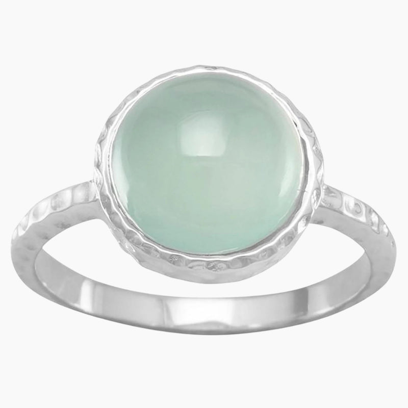 Sea Green Chalcedony Textured Ring