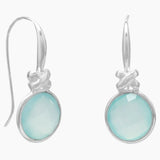 Sea Green Chalcedony Wire Earrings