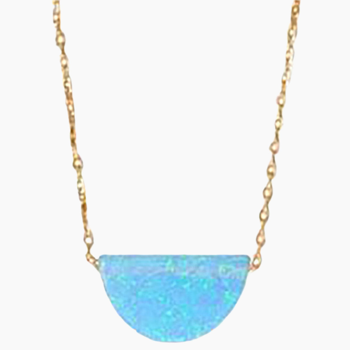 Semicircle Shape Opal Gold Necklace