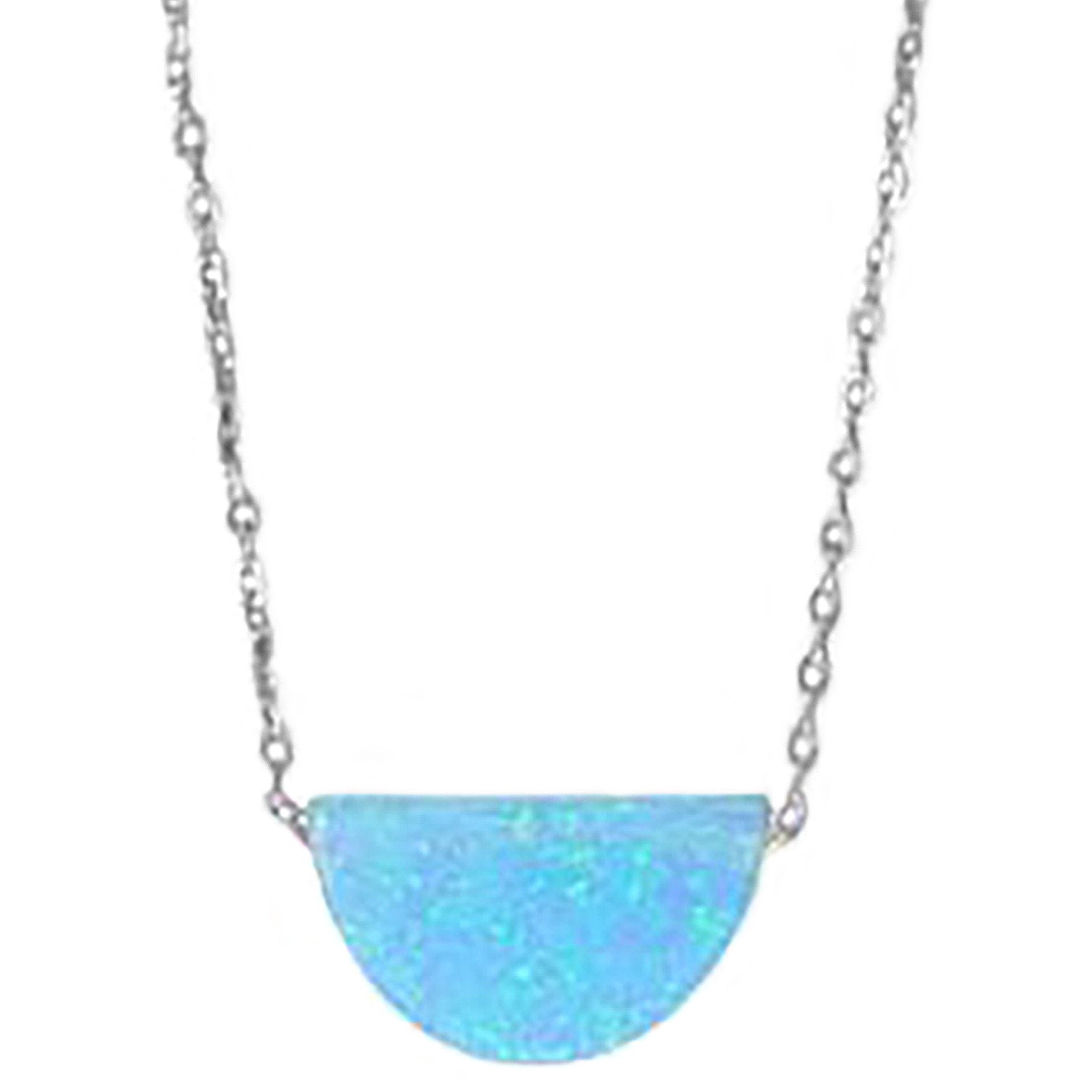 Semicircle Shape Opal Necklace