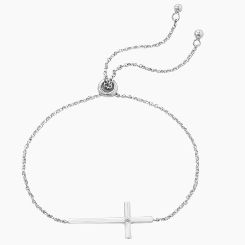 Sideways Cross Bolo Bracelet