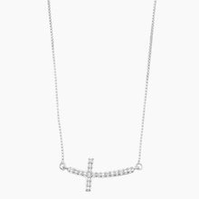 Sideways Diamond Cross Necklace