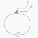 Sideways Diamond Heart Bolo Bracelet