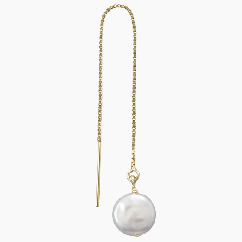 Singular Pearl Gold Threader Earring