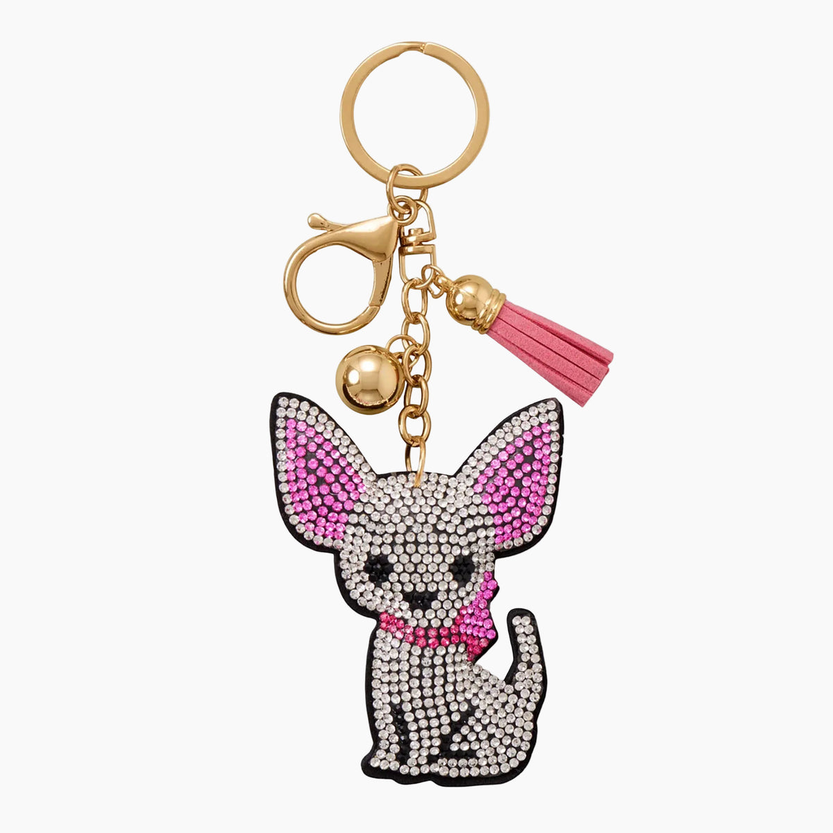 Sitting Chihuahua Crystal Bag Charm