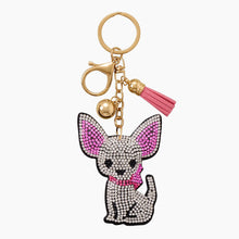 Sitting Chihuahua Crystal Bag Charm