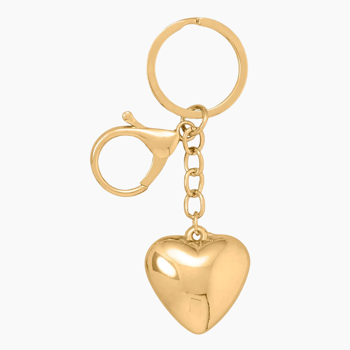 Smooth Heart Gold Tone Bag Charm