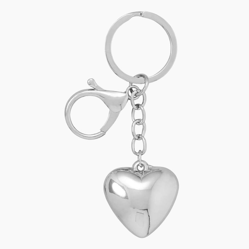 Smooth Heart Silver Tone Bag Charm