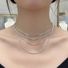 Snake Chain - 0.7mm Layered on Neck View