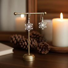 Snowflake Drop Earrings on Tbar Display