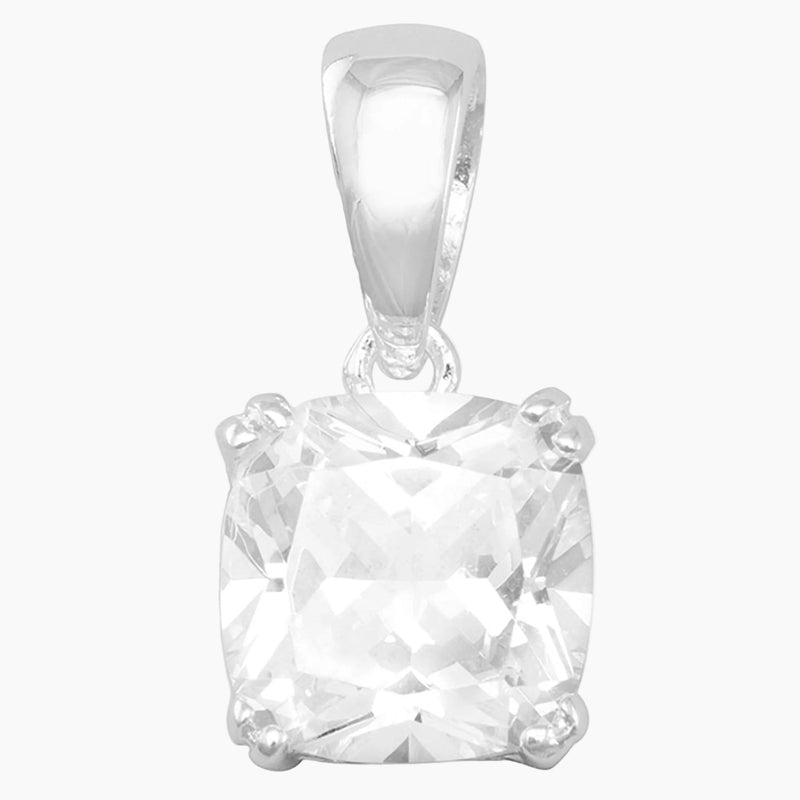 Soft Square Cubic Zirconia Pendant Clear