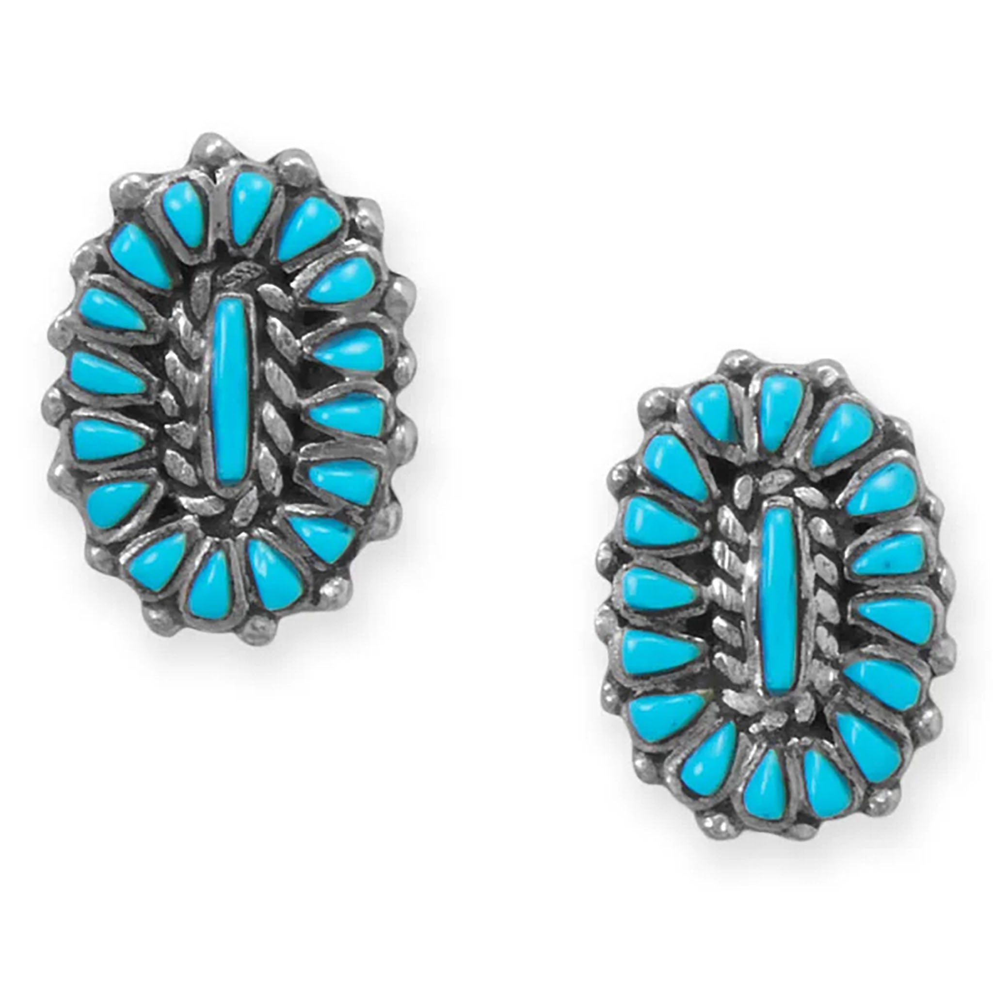 Southwest Style Turquoise Cluster Stud Earrings