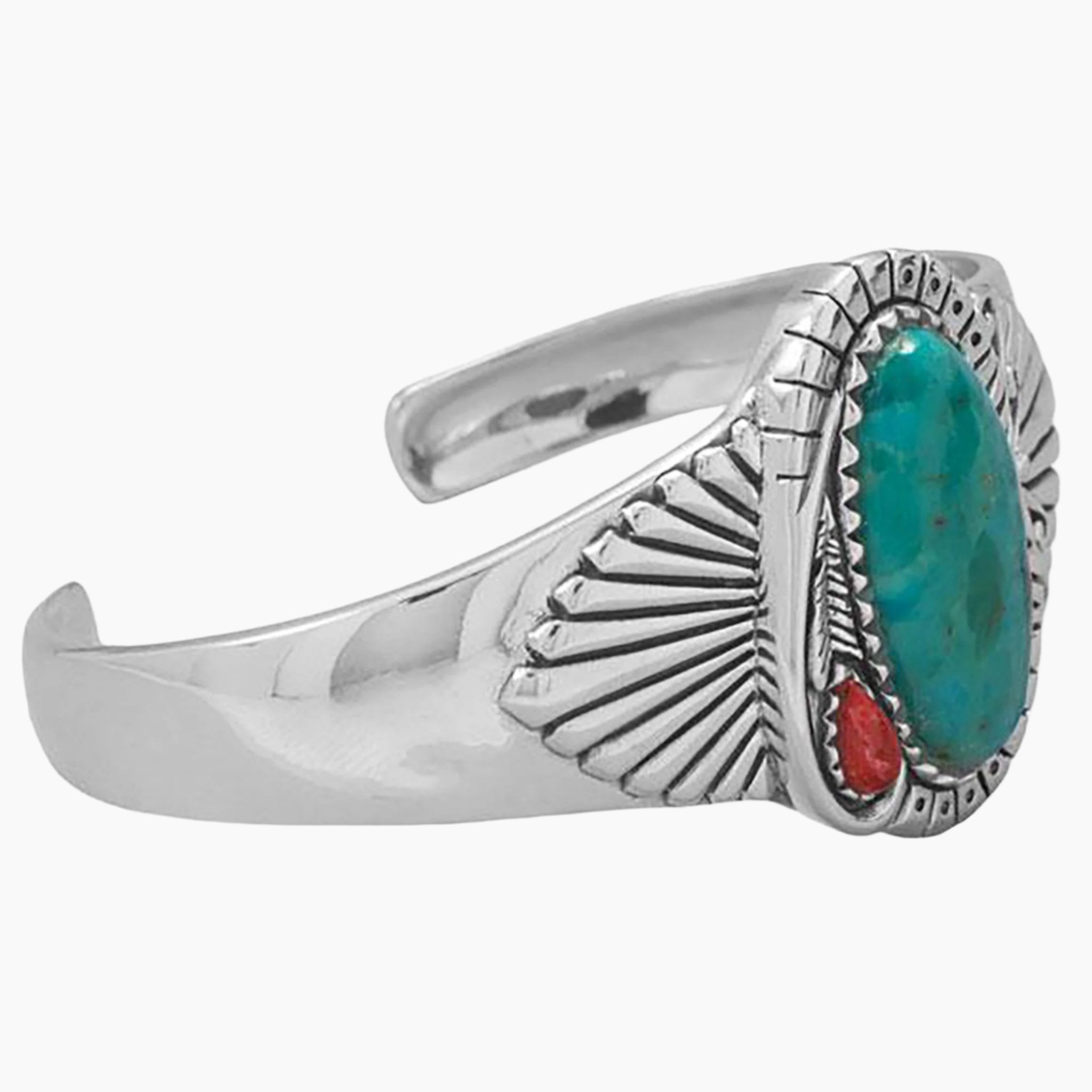 Southwest Turquoise Cuff Bracelet Side