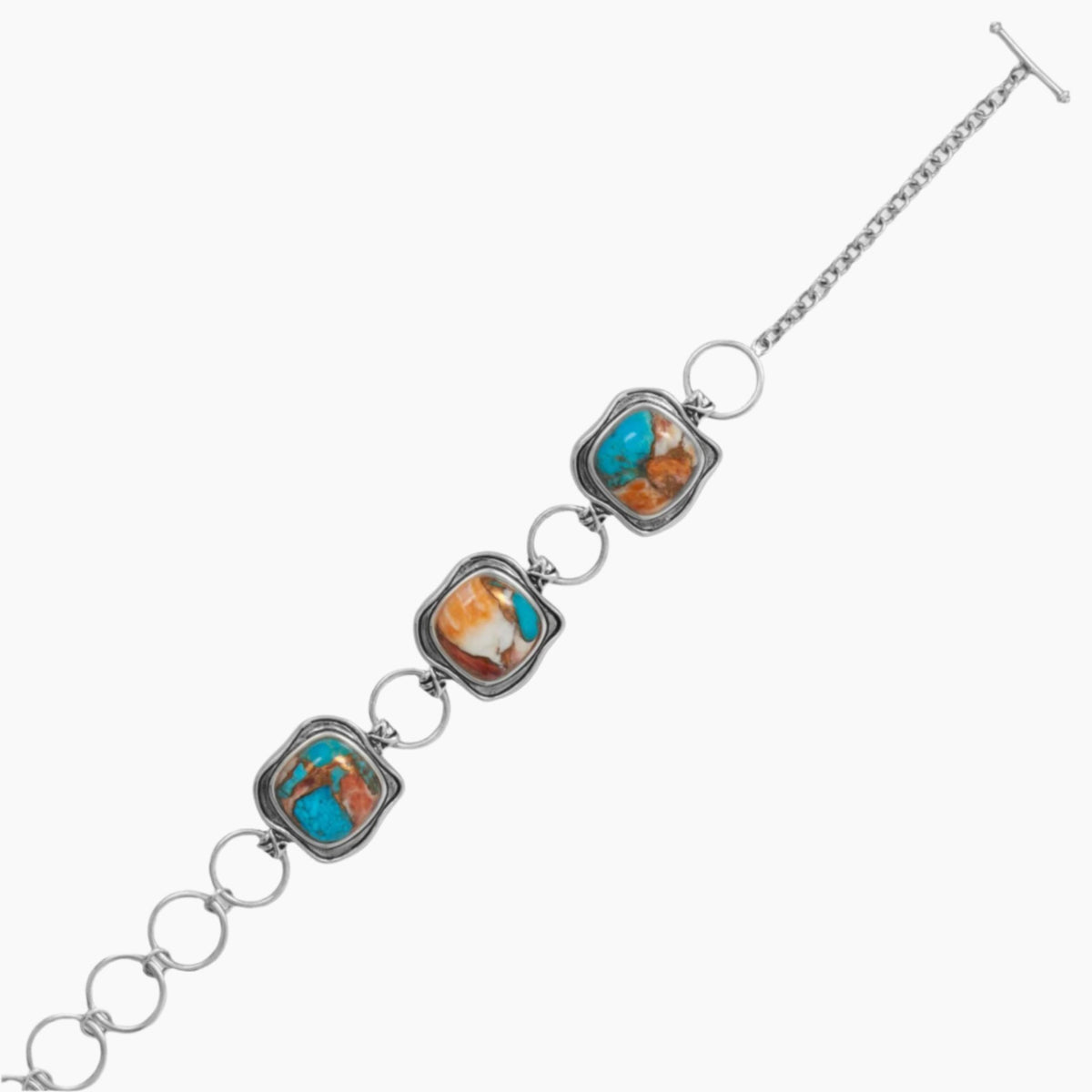Spiny Oyster and Turquoise Bracelet