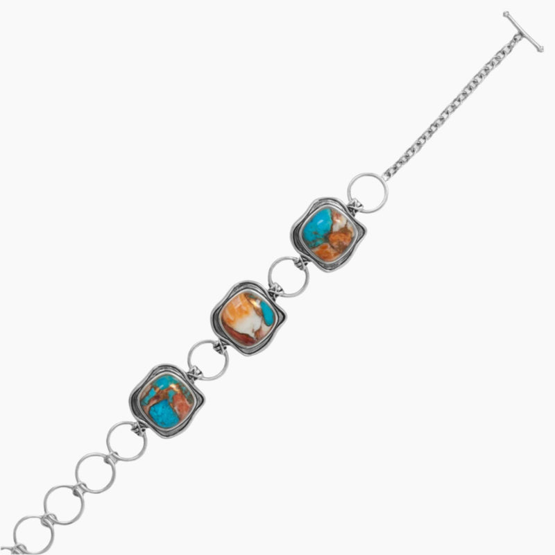 Spiny Oyster and Turquoise Bracelet