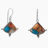 Spiny Oyster and Turquoise Earrings