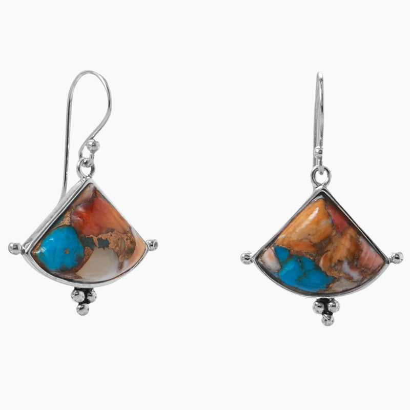 Spiny Oyster and Turquoise Earrings