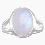Split Band Rainbow Moonstone Ring