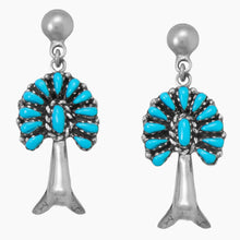 Squash Blossom Turquoise Drop Earrings