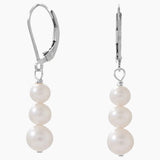 Stacked Freshwater Pearl Earrings
