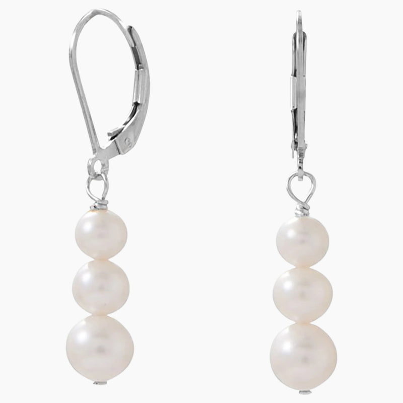 Stacked Freshwater Pearl Earrings