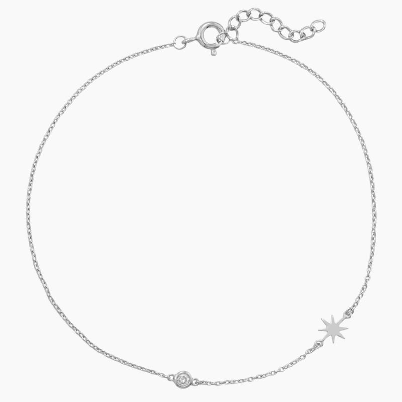 Starburst and Zirconia Accent Anklet