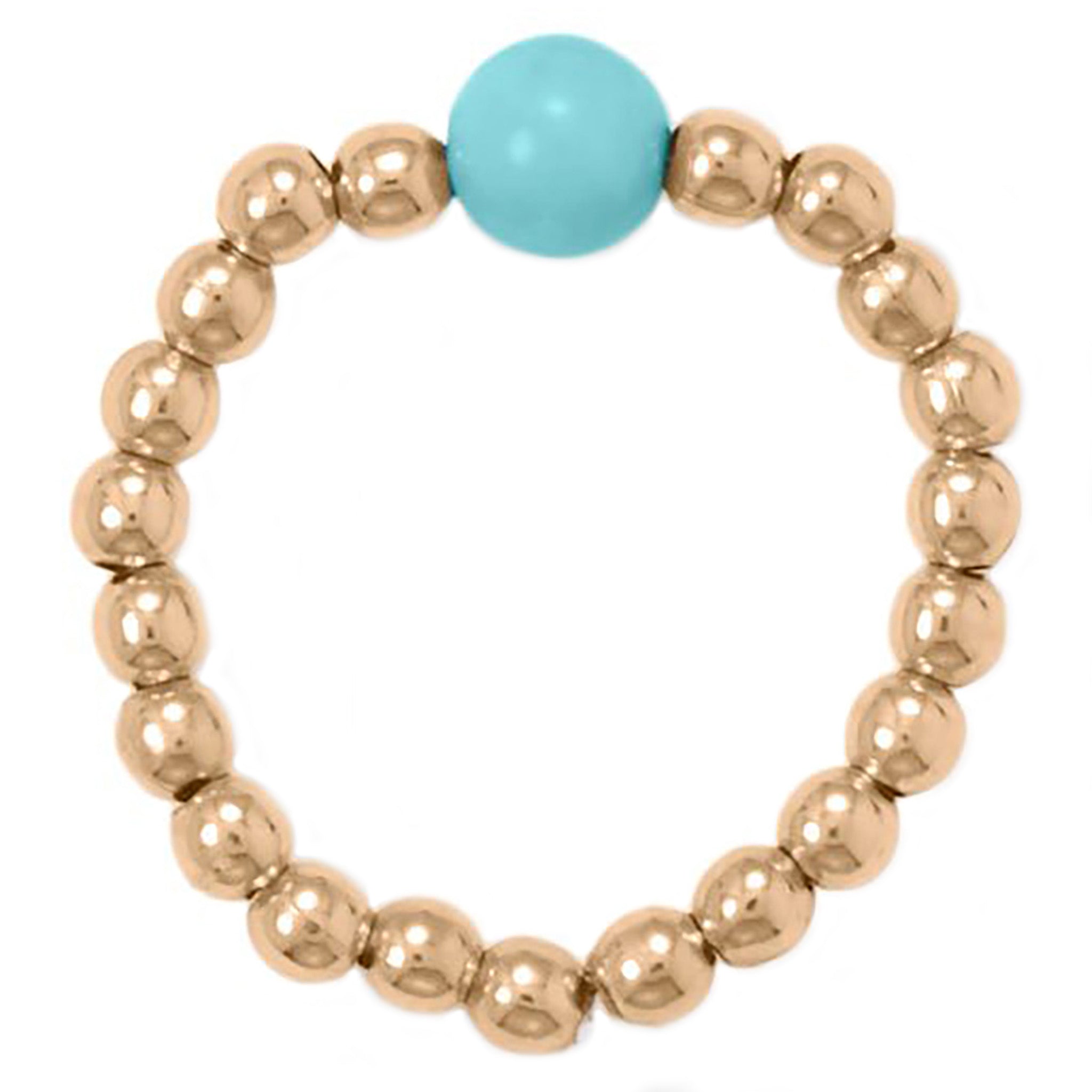 Stretch Bead Gold with Turquoise Toe Ring