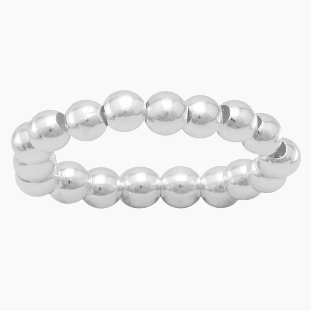 Stretch Bead Silver Toe Ring
