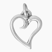 Silver Stylized Outline Heart Charm