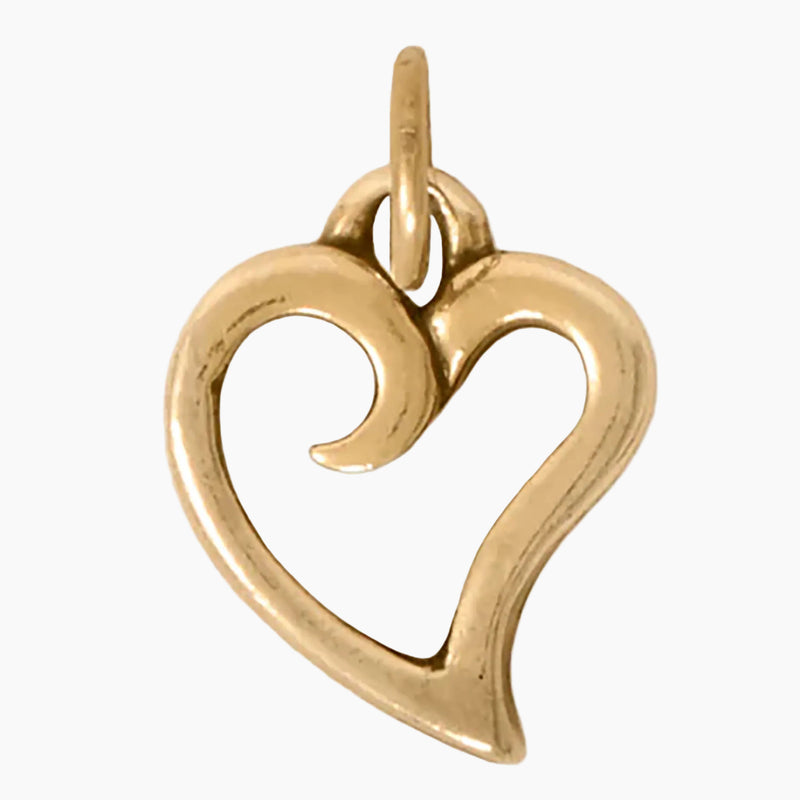 Gold Stylized Outline Heart Charm