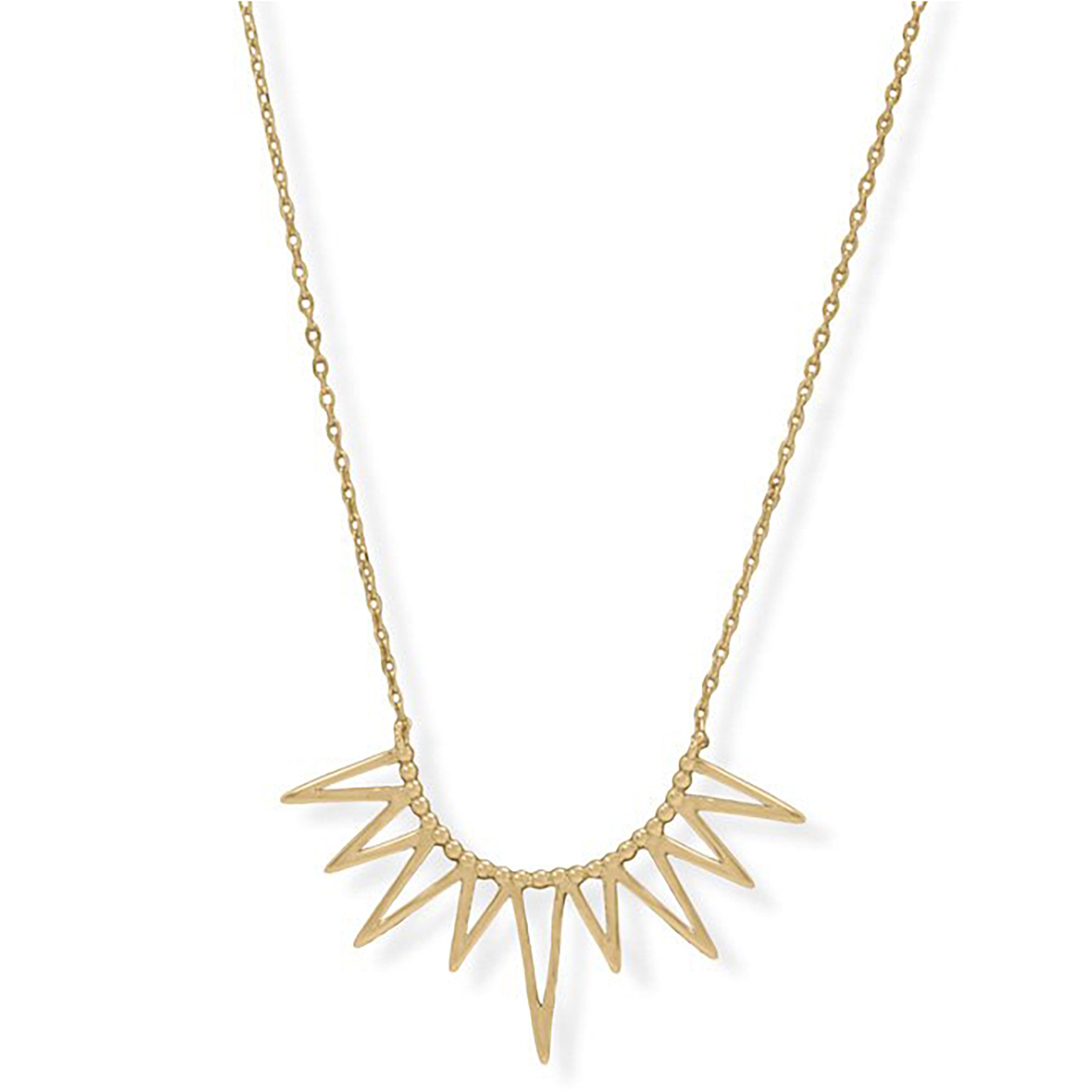 Sun Ray Design Gold Necklace