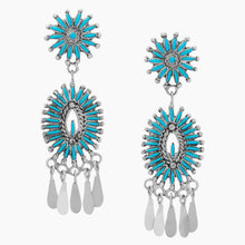 Sunburst and Cluster Turquoise Drop Earrings
