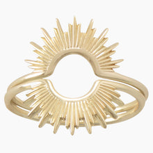 Sunburst Design Gold Ring Doubled