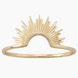 Sunburst Design Gold Ring