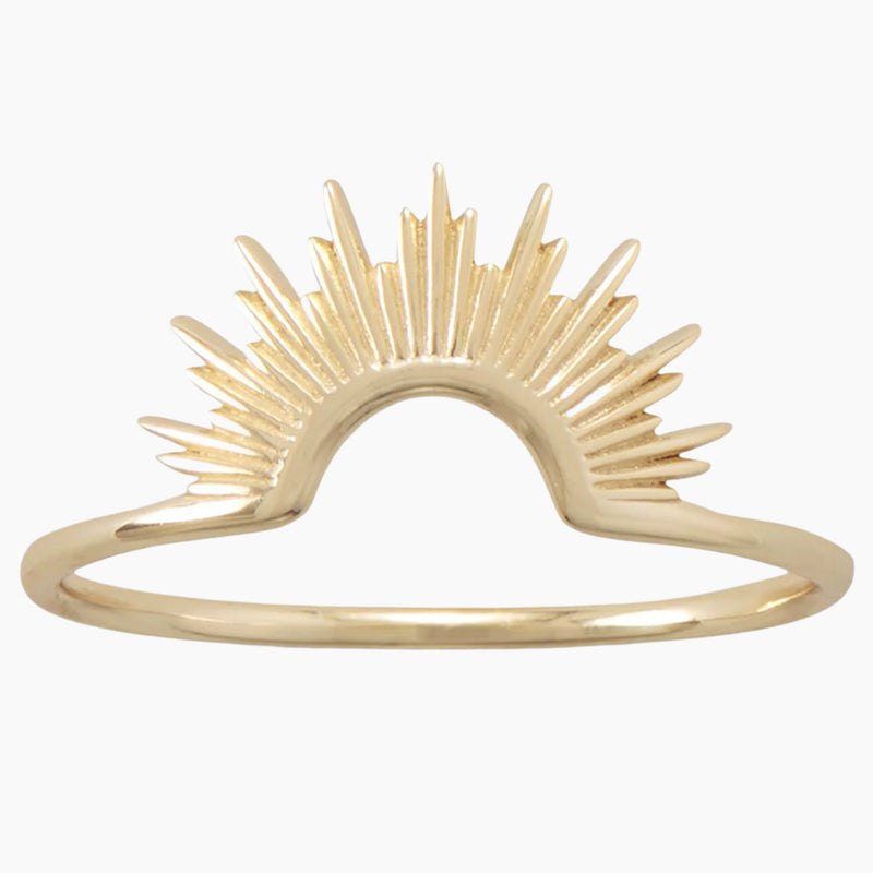 Sunburst Design Gold Ring