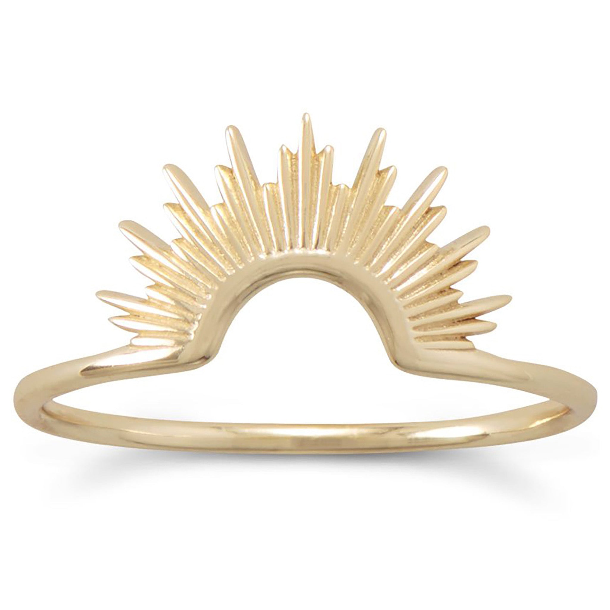 Sunburst Design Gold Ring