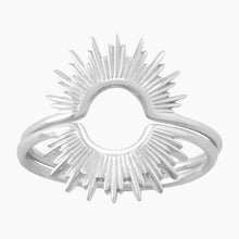 Sunburst Design Silver Ring Doubled