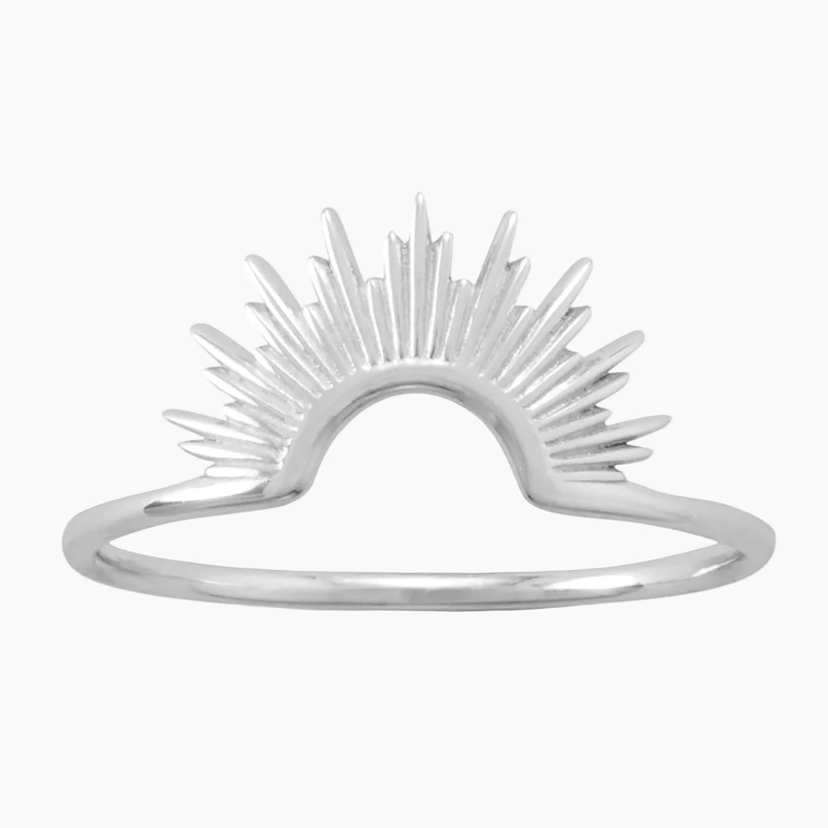 Sunburst Design Silver Ring