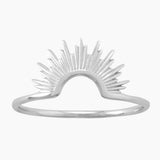 Sunburst Design Silver Ring