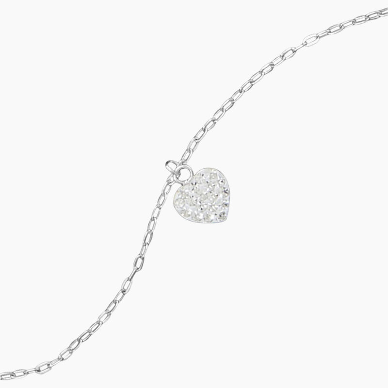 Swarovski Crystal Heart Charm Anklet