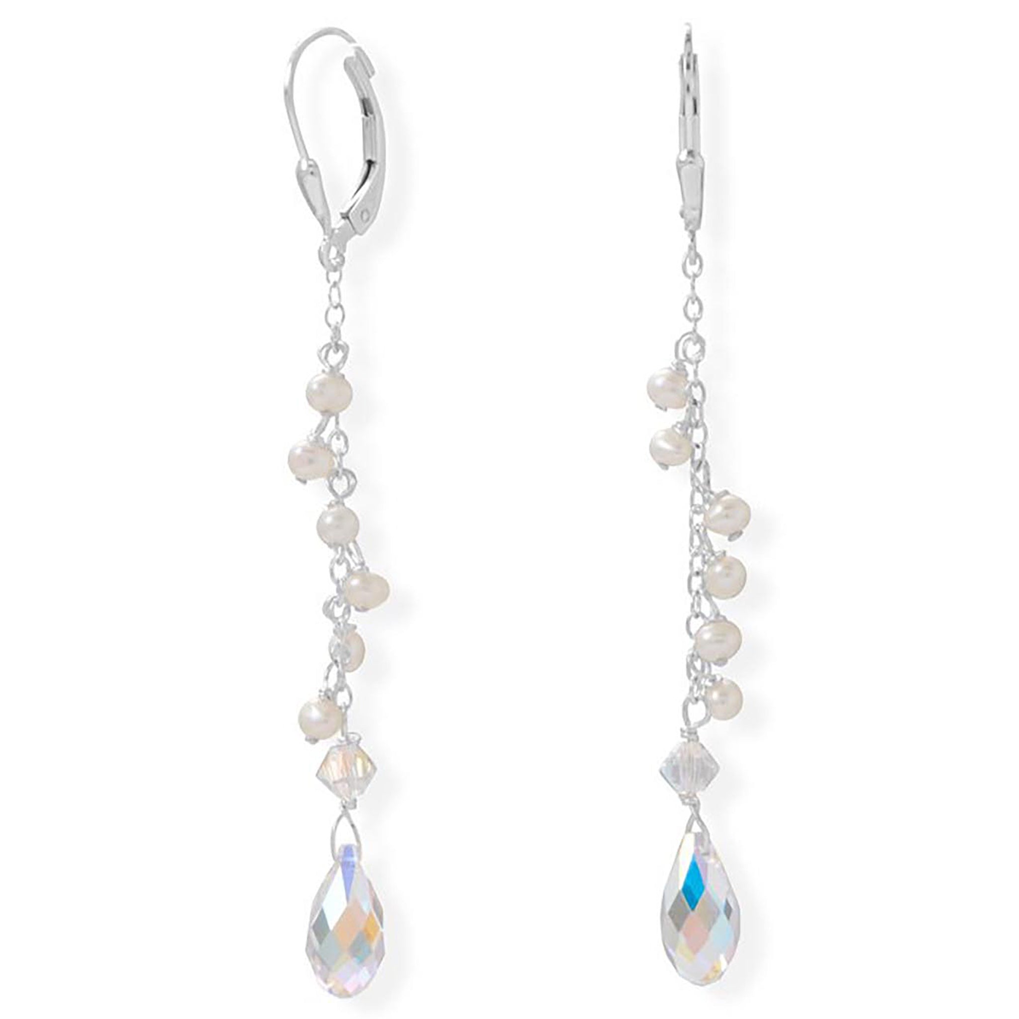 Swarovski Crystal with Pearl Bead Earrings