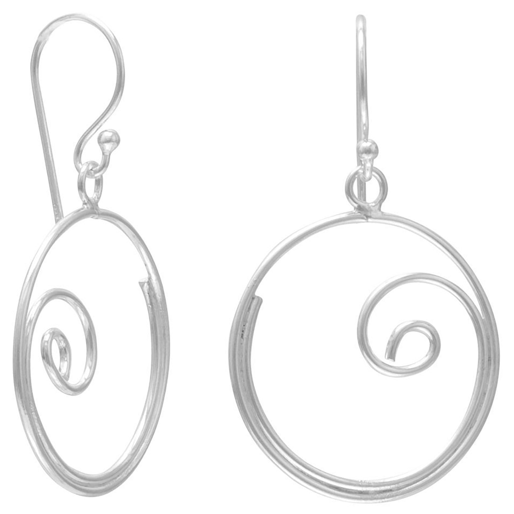 Swirl Design Wire Earrings